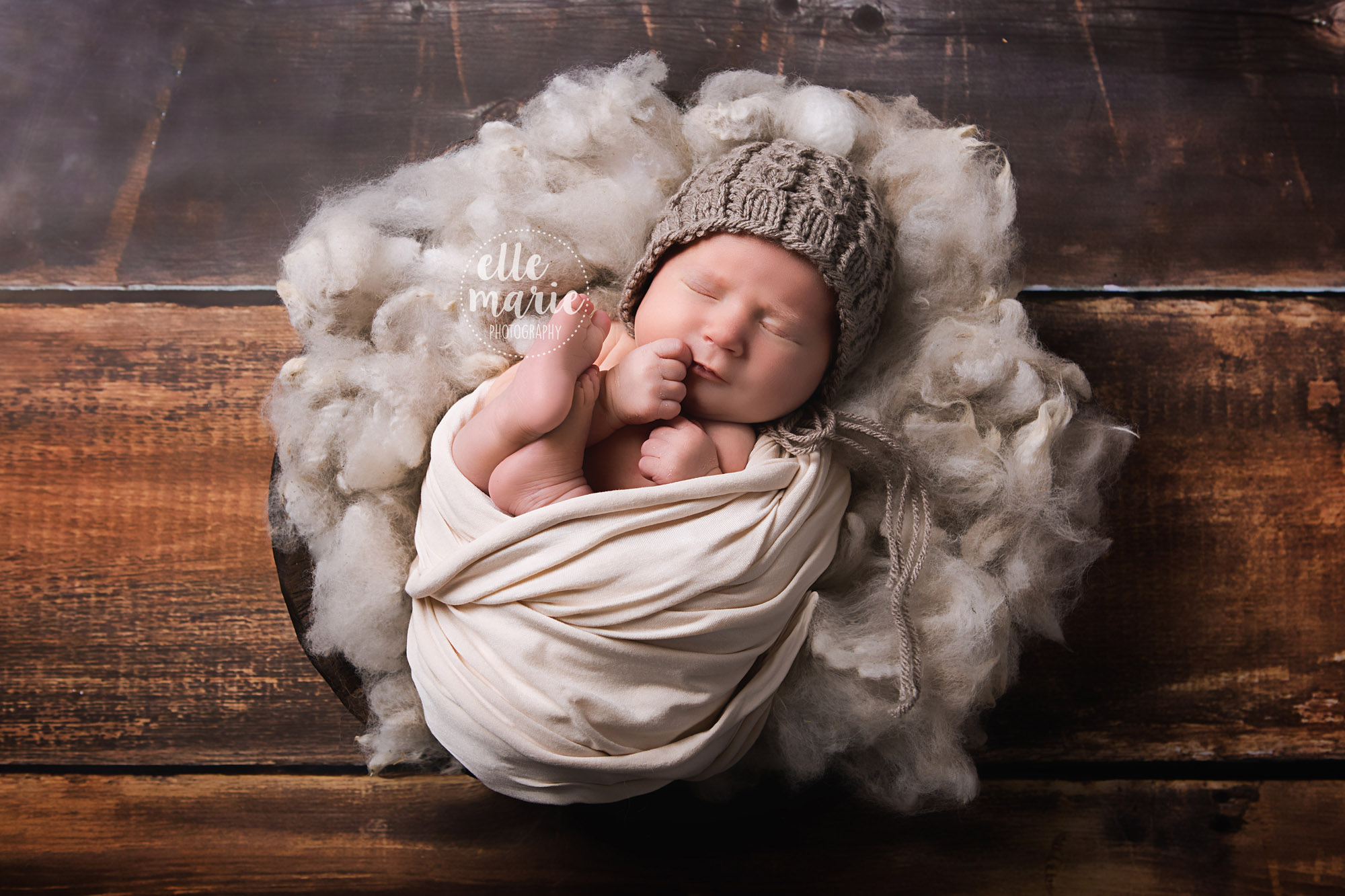 newborn wrapped