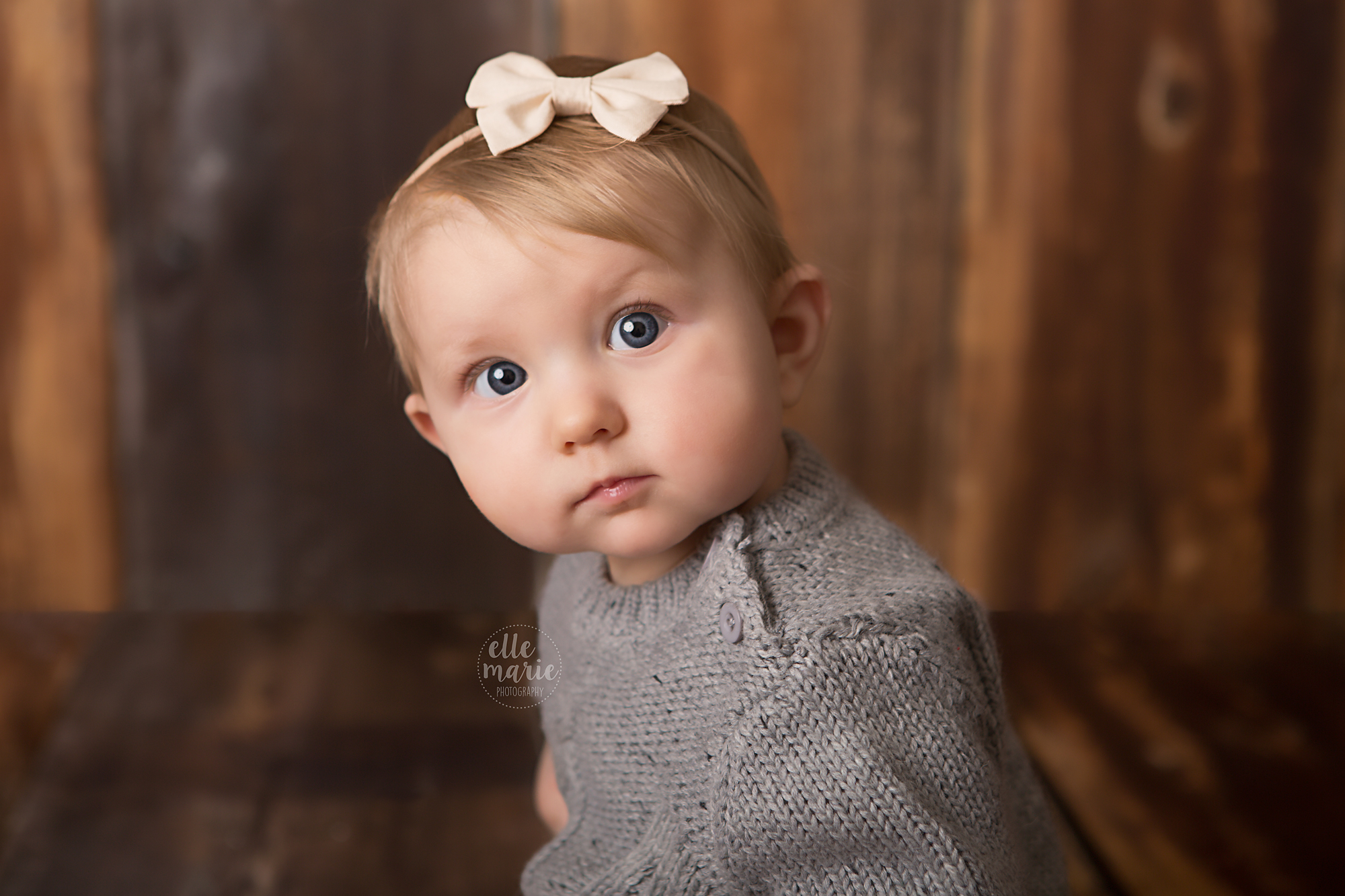 6 month old looking at camera