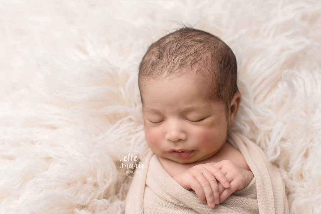 newborn baby close up of head