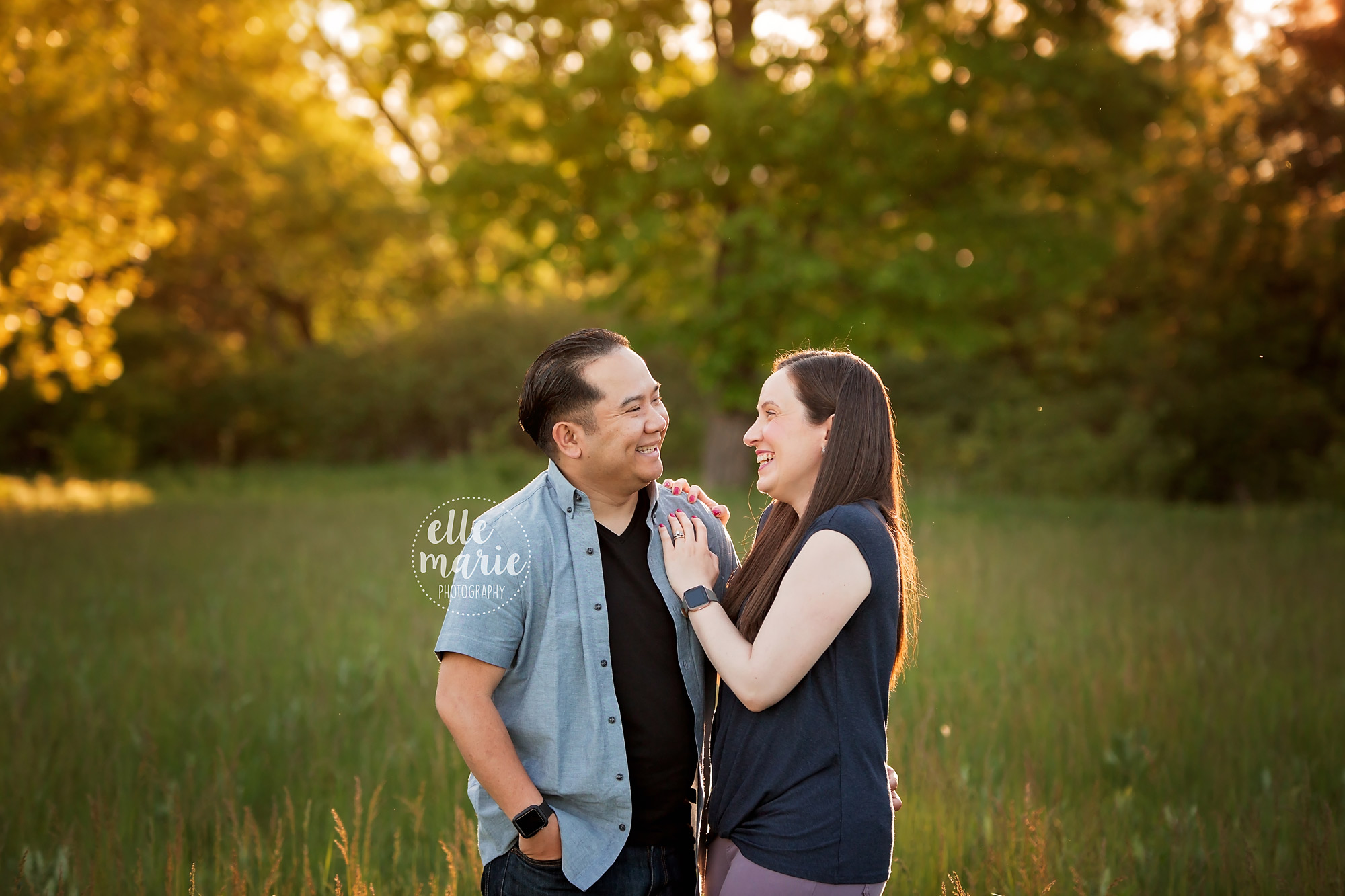 married couple shares a laugh