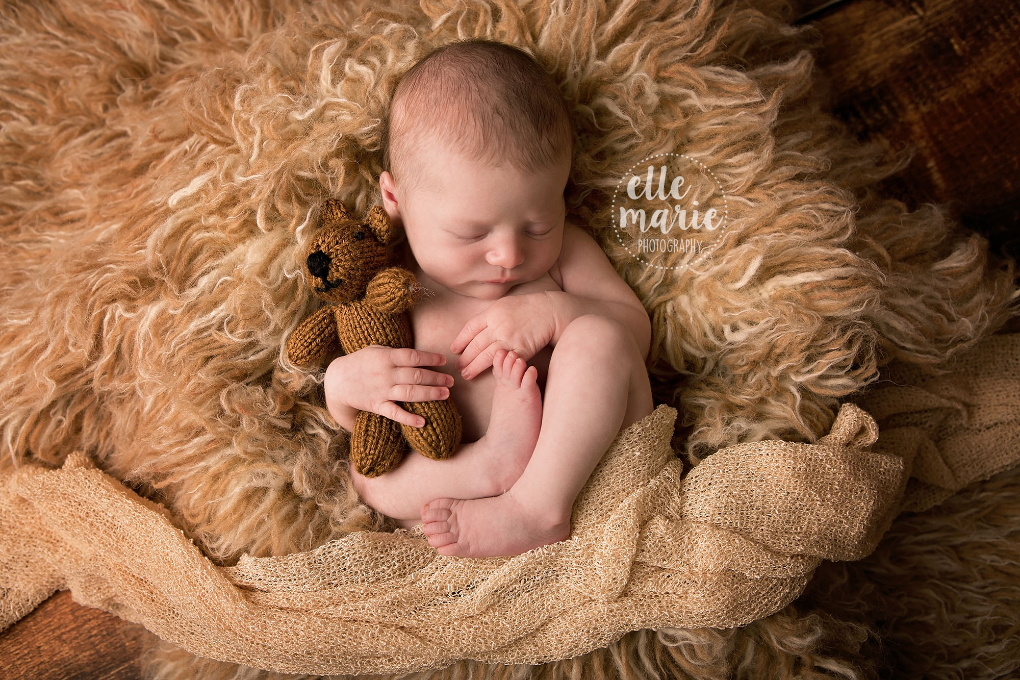 newborn baby with teddybear