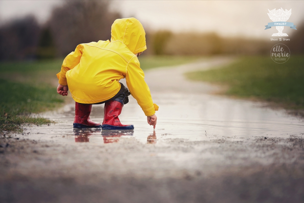 playing in puddles