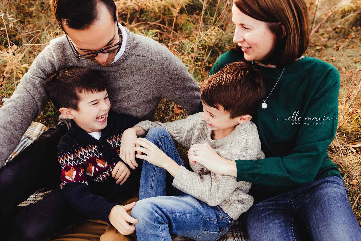 whitby family tickling each other