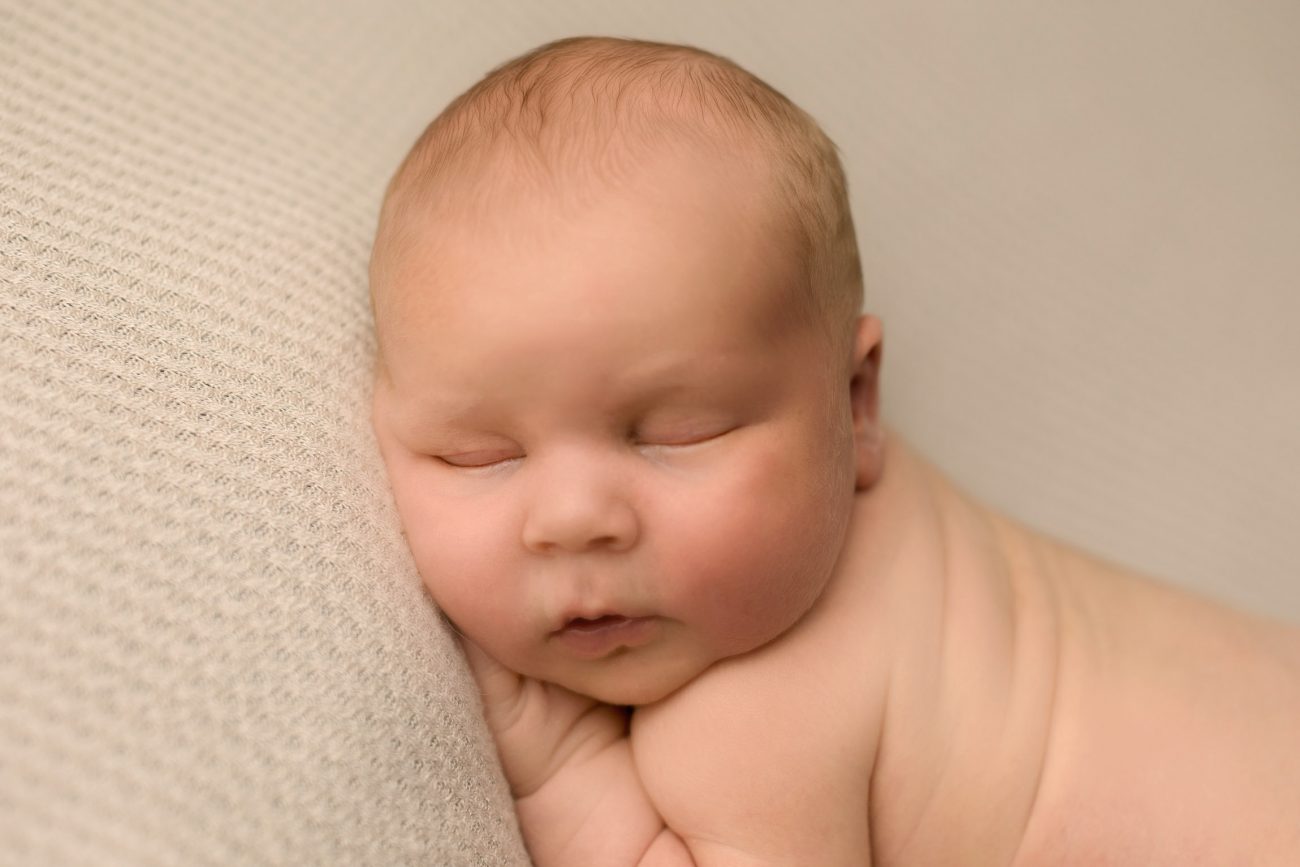 close up of newborn baby's face